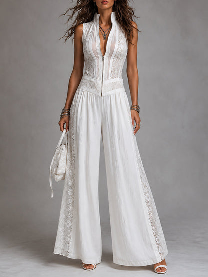 Ivory Allure Lace Jumpsuit