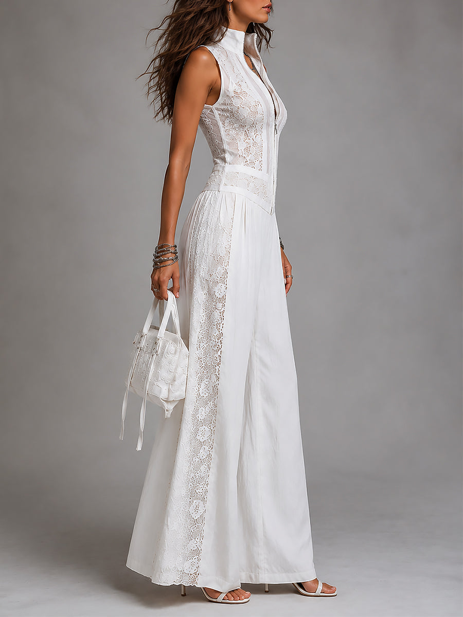 Ivory Allure Lace Jumpsuit