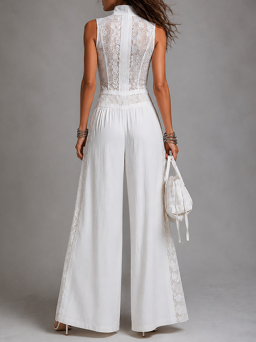 Ivory Allure Lace Jumpsuit