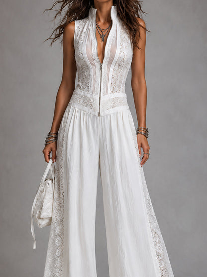 Ivory Allure Lace Jumpsuit
