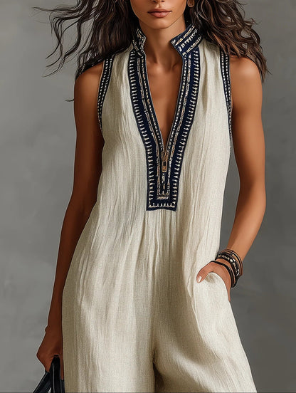 Lila Stand-Up Collar Jumpsuit