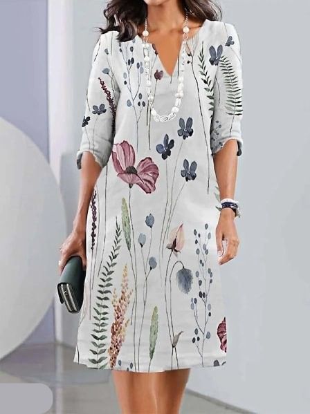 Oaklyn Tulip Floral Double Layer Midi Dress