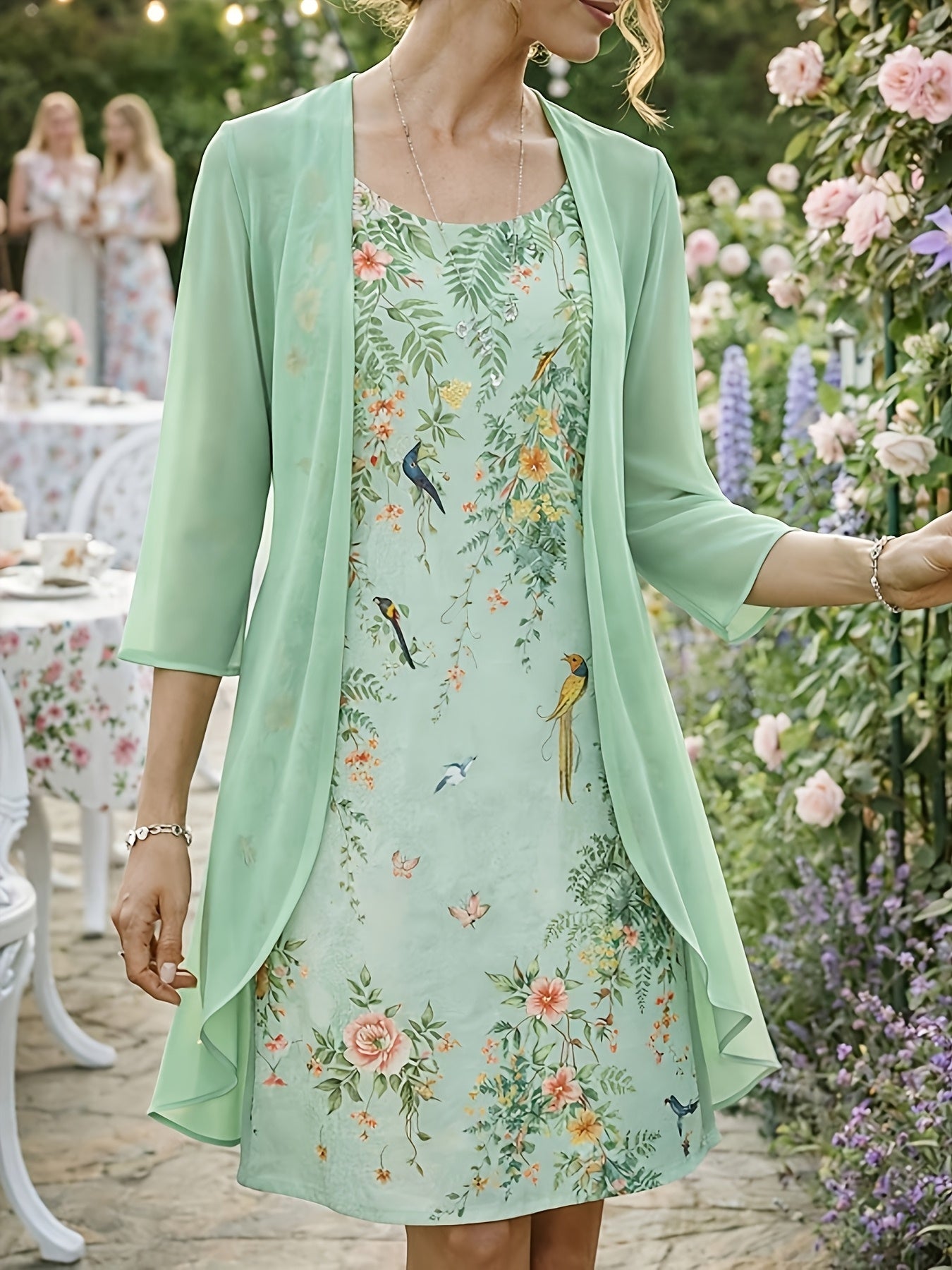 Women's Fashionable Elegant 2pcs Chiffon Dress Set Sophisticated Design with Matching Top and Skirt Feminine Chic Casual Daytime to Evening Wear Travel Outing Weekend Errands Lounge Wear Comfortable Fashionable Outfit Spring Summer