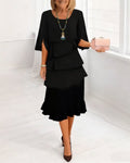 Charlotte™ | Elegant Split-Sleeve Midi Dress