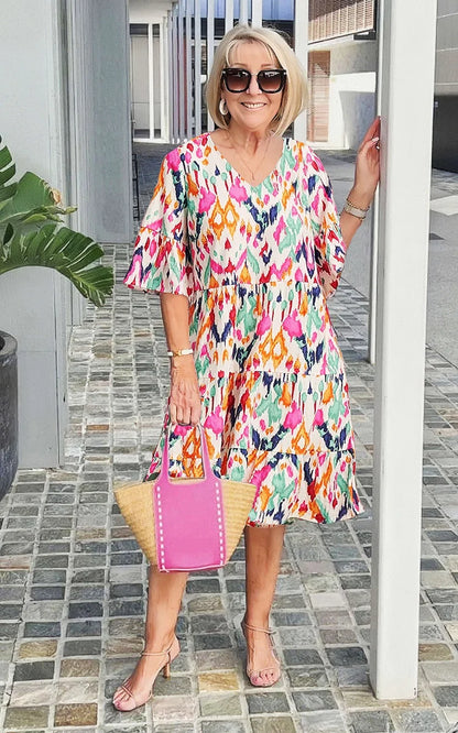 ISABELLA | ELEGANT COMFORT PRINTED TUNIC DRESS
