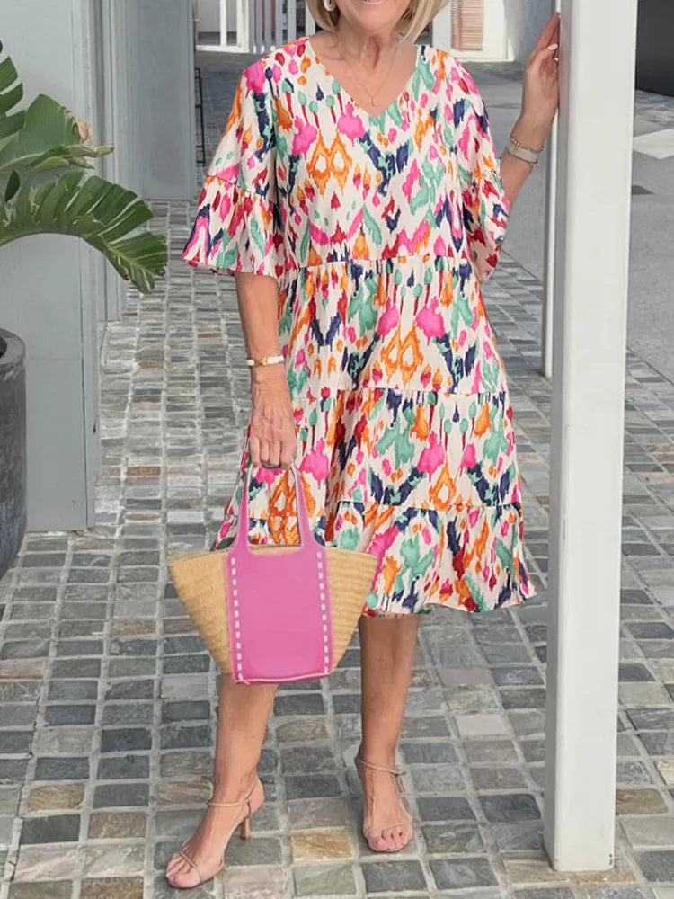 ISABELLA | ELEGANT COMFORT PRINTED TUNIC DRESS