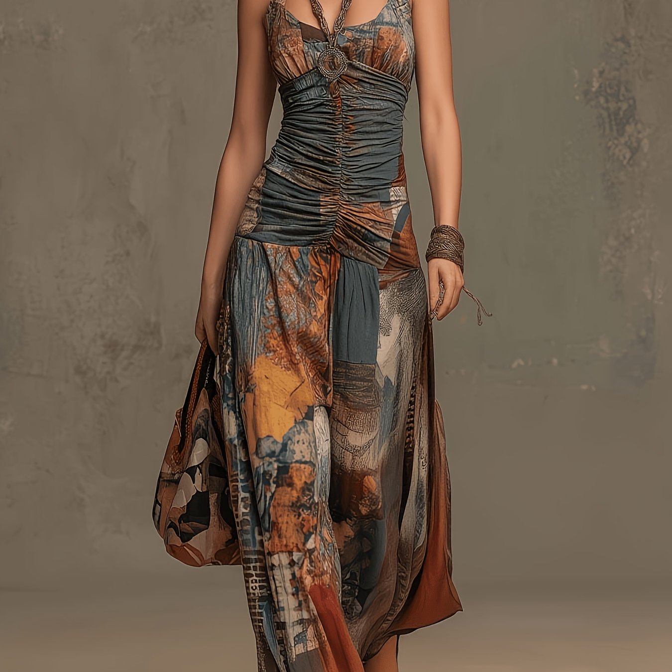 Sienna™ – Bohemian Patchwork Maxi Dress