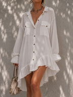 Glazielle | Crinkle Chiffon Shirt Dress