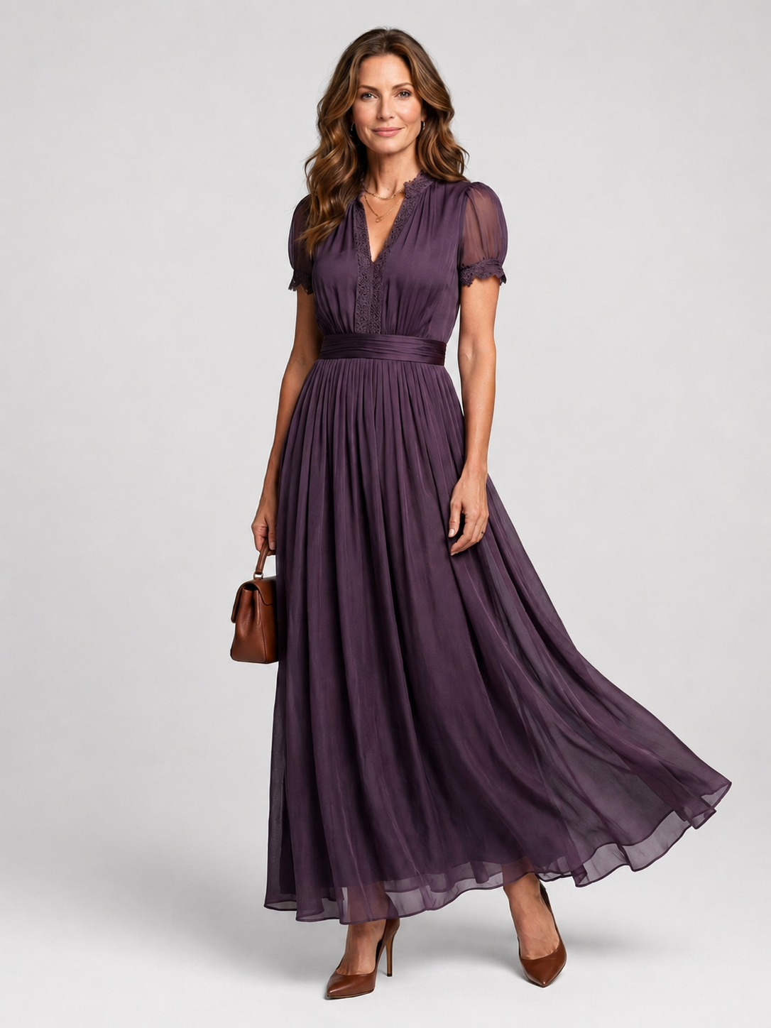 Elia | Gathered Waist Keyhole Maxi Dress