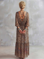 Elevated Leopard Print Twist-Front Maxi Dress