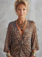 Elevated Leopard Print Twist-Front Maxi Dress