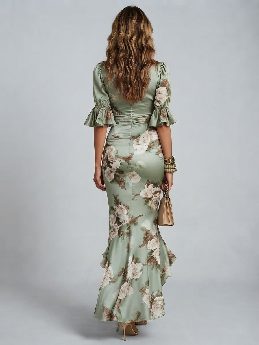 The Anna Emerald Bloom Maxi Dress
