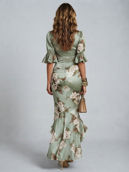 The Anna Emerald Bloom Maxi Dress