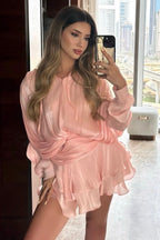Jessica Bara Endel Long Sleeve Mini Dress as seen on Carolina Delgado