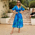 LUCIA | ELEGANT COMFORT FLORAL MIDI DRESS