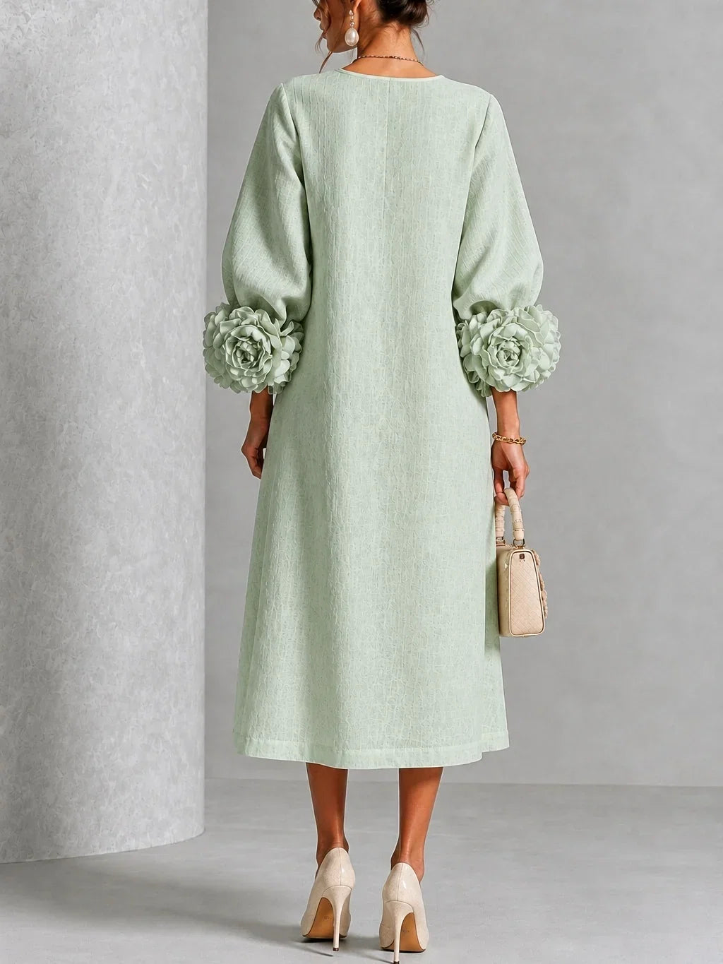 Celeste™ Floral Cuff Midi Dress