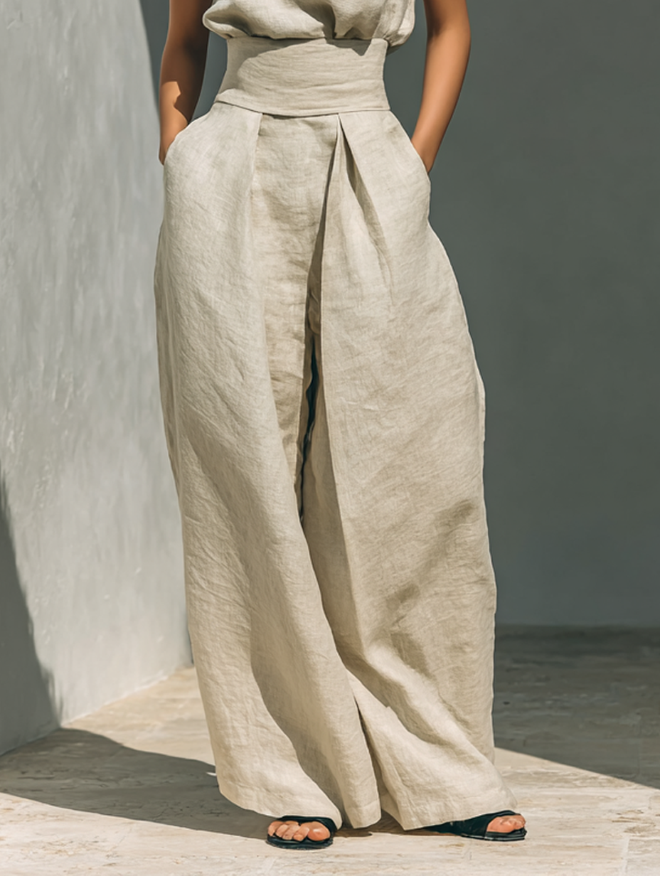 Sienna Sleeveless Top and Wide-leg Pants Set