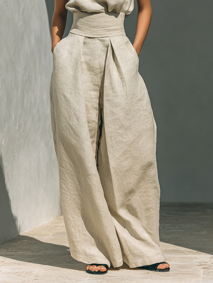 Sienna Sleeveless Top and Wide-leg Pants Set