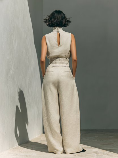 Sienna Sleeveless Top and Wide-leg Pants Set