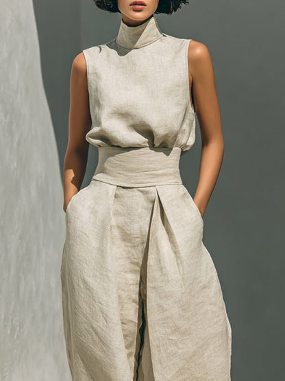 Sienna Sleeveless Top and Wide-leg Pants Set