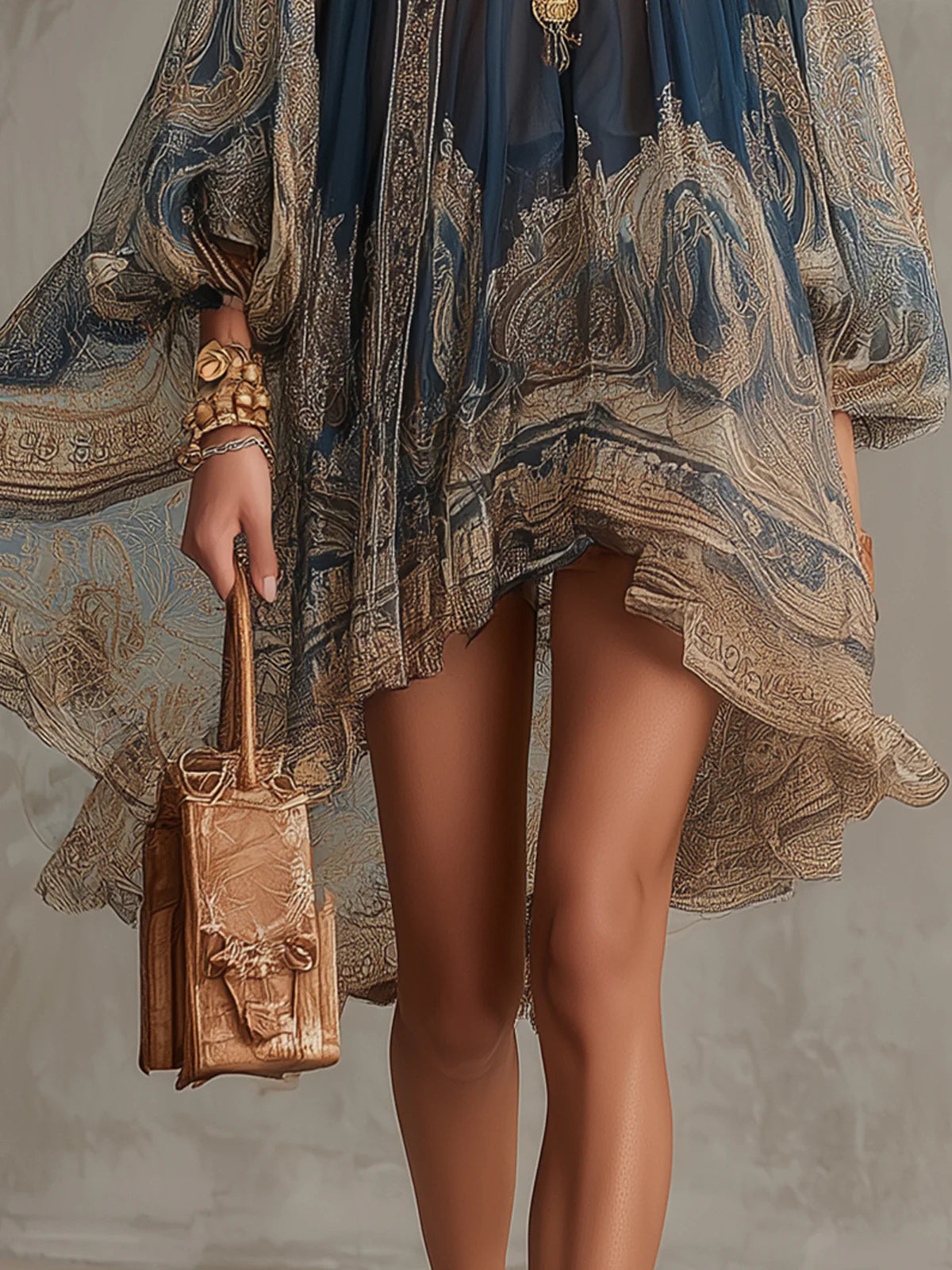 Iris High-Neck Mini Dress