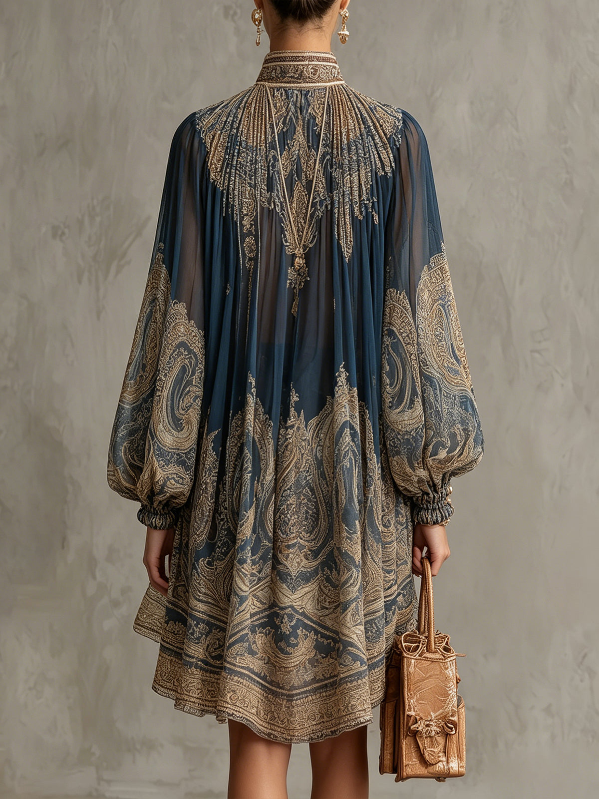 Iris High-Neck Mini Dress