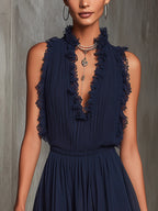 Anya Ruffle Pleated Jumpsuit