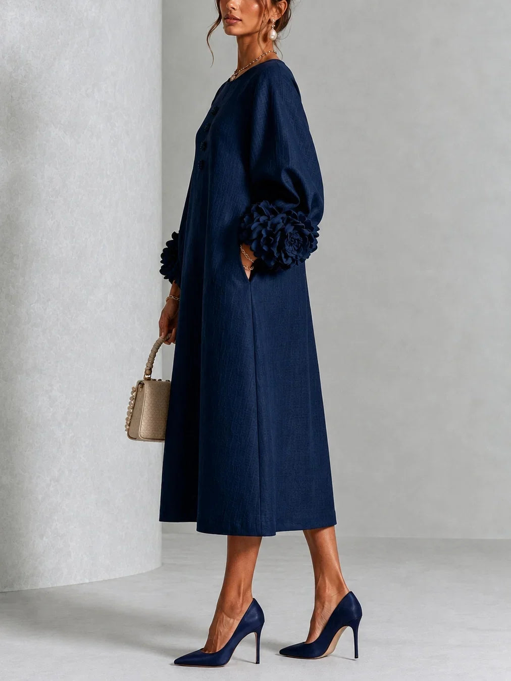 Celeste™ Floral Cuff Midi Dress