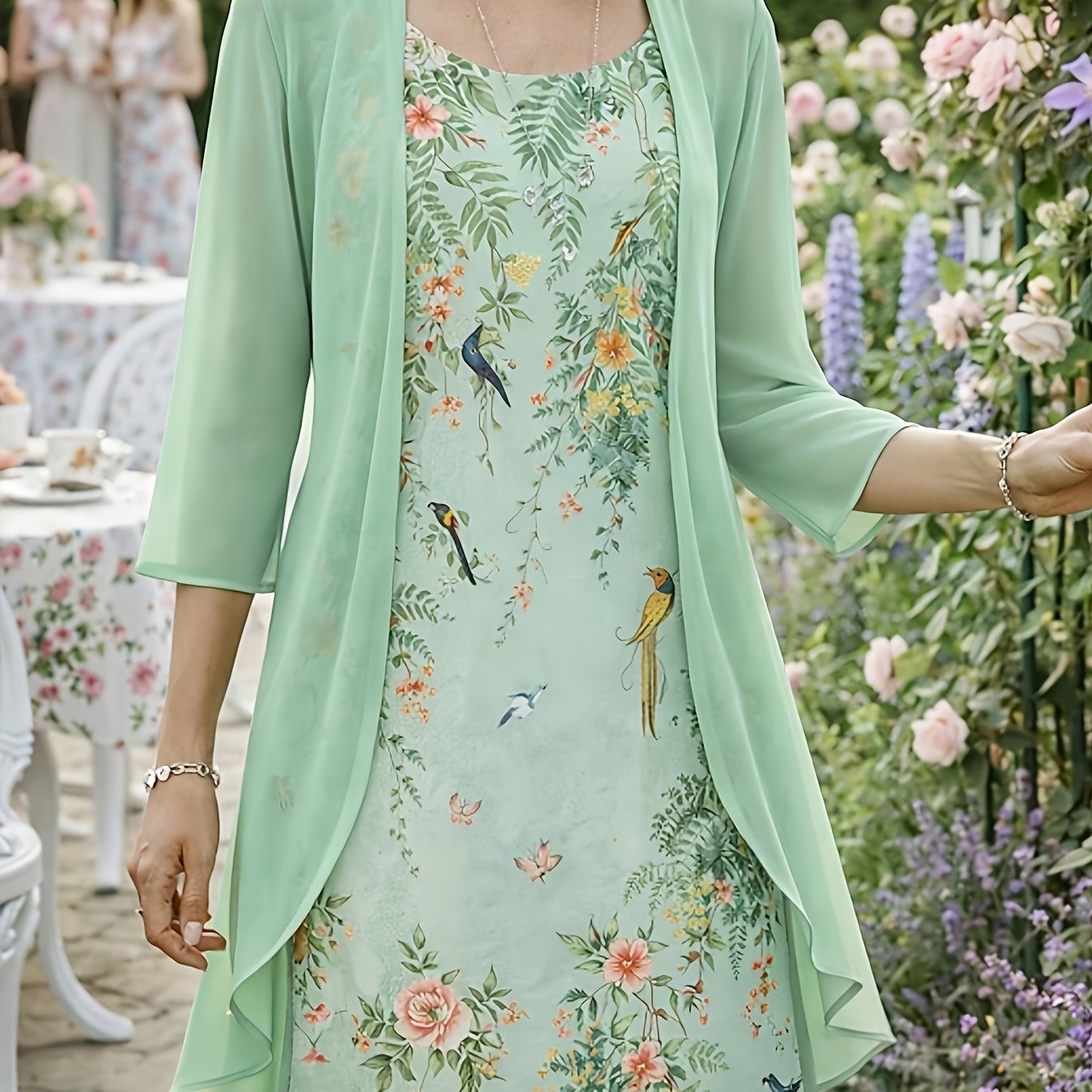 Women's Fashionable Elegant 2pcs Chiffon Dress Set Sophisticated Design with Matching Top and Skirt Feminine Chic Casual Daytime to Evening Wear Travel Outing Weekend Errands Lounge Wear Comfortable Fashionable Outfit Spring Summer