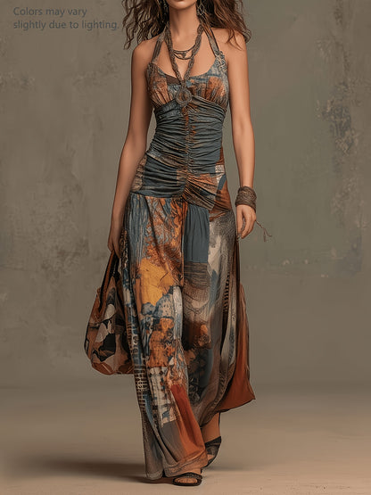 Sienna™ – Bohemian Patchwork Maxi Dress